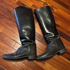 Black Leather Riding Boots